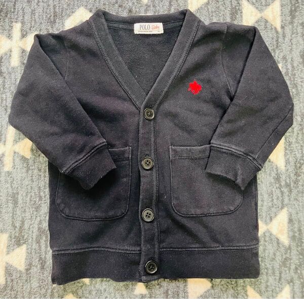 POLO ポロbaby 80cm スウェット素材 カーディガン ブラック