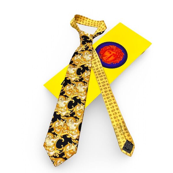 GIANNI VERSACE ジャンニ ヴェルサーチ シルク ネクタイ 天使柄 メンズ スーツ アイテム 紳士