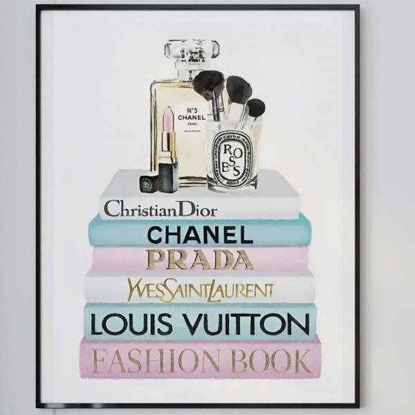 H136 アートポスター CHANEL ピンク 水色 香水 大人可愛いインテリア