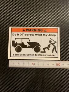 Don't touch 　WARNING JEEP Jeep インスタ映え　おもしろステッカー　ネタ　メタリックシート　全国一律送料84円