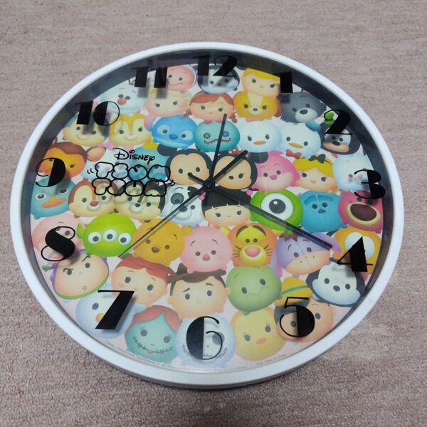 ディズニーツムツム 壁掛け時計 中古 直径30cm 動作確認済み Disney TSUM TSUM