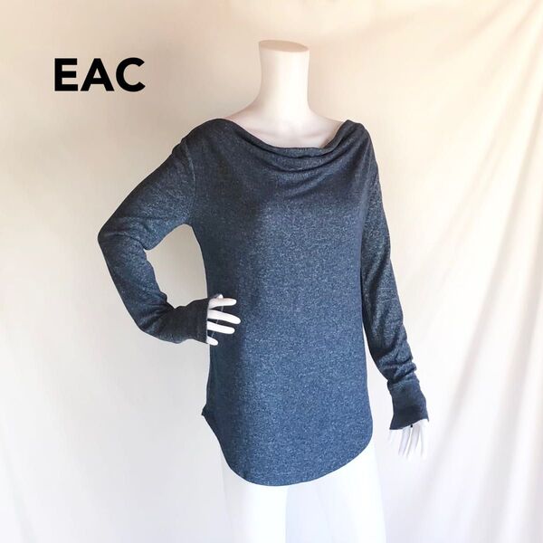 EAC ドレープネックカットソー 長袖 オフショルダー