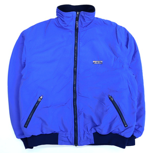 ☆送料無料☆ 80s 90s ビンテージ EDDIE BAUER エディーバウアー USA製 ナイロン フリース ジャケット シェルドシンチラ 青 80年代 古着