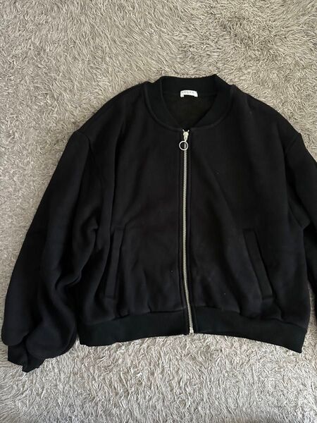 黒 ジップアップ スウェットジャケット