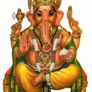 アジアン雑貨/金運.学力.運気アップ!ガネーシャ神/インテリア壁掛け/絵画10