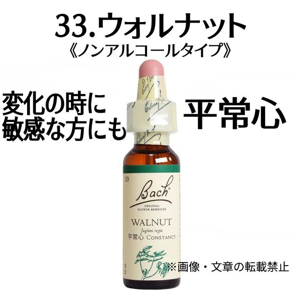 33.ウォルナット(10ml)グリセリンベースフラワーエッセンス ノンアルコールフラワーエッセンス Nelson Bach社