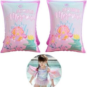 子供用 アームリング 子供 浮き輪 腕浮き輪 2個入り 人魚姫 ピンク 女の子