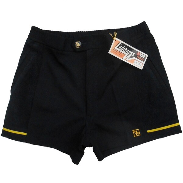 未使用 '80s TSP ヤマト M ショートパンツ エステルジャージ×パイル 切り替えデザイン 黒x黄色 ブラック イエロー 日本製 デッドストック