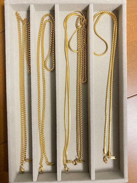 ゴールドネックレス5本セットk18刻印入り 男女兼用