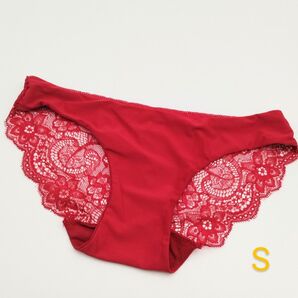 女の子 Sサイズ★バック総レースパンツ 柔らかい手触り 優しい履き心地 ストレッチ 透け感 ローライズ レッド 可愛い 小さい