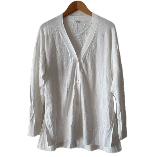 UNIQLO ユニクロ ウィメンズ UVカットVネックロングカーディガン USED M オフホワイト