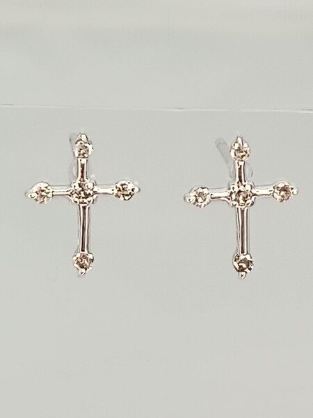 ☆K18wg★天然ダイヤ0.06ct☆ピアス★59