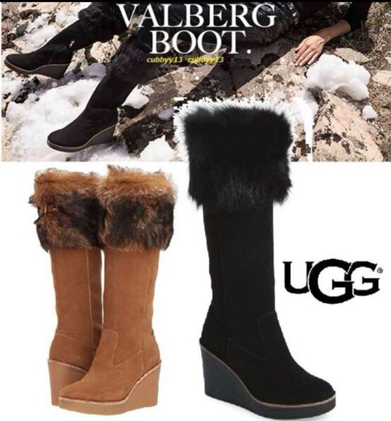 UGG VALBERG ファー ロングブーツ 美品 アグ ブーツ 24cm 24 靴