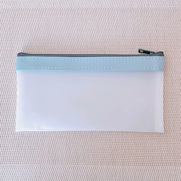 ペンポーチ ペンケース 小物入れ メイク入れ 半透明 10×18㎝