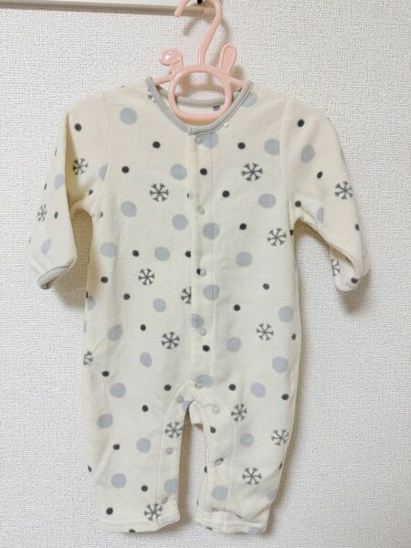 ベビー服 カバーオール ロンパース 2way 秋冬 雪柄 ベビー 長袖 子供服