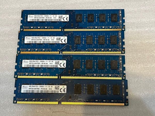 SK hinix DDR3 PC3-12800 16GB (4G x4)動作確認済み デスクトップ用