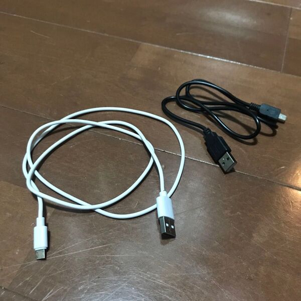 Micro USB 充電ケーブル 100cm 白、mini USB type B 65cm黒