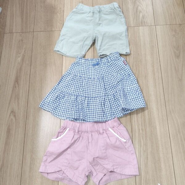 スカート&ボトム 3点セット 100 女の子 中古