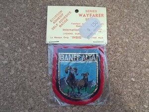 90s Voyager BANFF ALTA アルバータ州 ヘラジカ バンフ カナダ 観光地 ビンテージ 刺繍 ワッペン パッチ /旅行 観光 土産 登山アウトドア