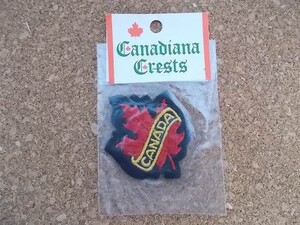 80s カナダ CANADA メープル ビンテージ刺繍ワッペン/国旗ビーバー自然Voyager旅行スーベニア葉っぱ観光エンブレム土産USAカスタムA