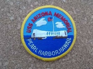80s アリゾナ記念館USS ARIZONA MEMORIAL パッチ刺繍ワッペンHAWAII/米軍ミリタリー真珠湾ARMYアメリカ軍ビンテージUSハワイ州オアフ島