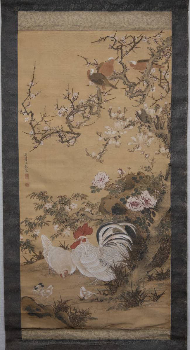 Shen铨 Flower and Bird Painting, Vertical Scroll, with Box, Reproduction, Shen Nanpin, Shen Quan, Old Painting, Chinese Painting, Artwork, book, hanging scroll