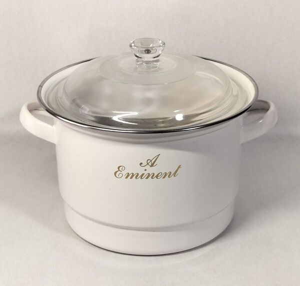 ホーロー蒸し器 A eminent ホワイト 直径21.5㎝