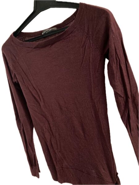 BODY DRESSING Deluxe ボディドレッシングデラックス カシミアニット ボルドー サイズ9号 長袖カットソー