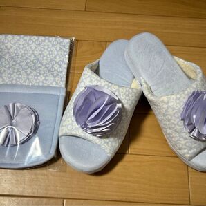 ♪ 新品 スリッパ&ペーパーホルダーカバーSDS シュクルメランジェ ブルー ♪