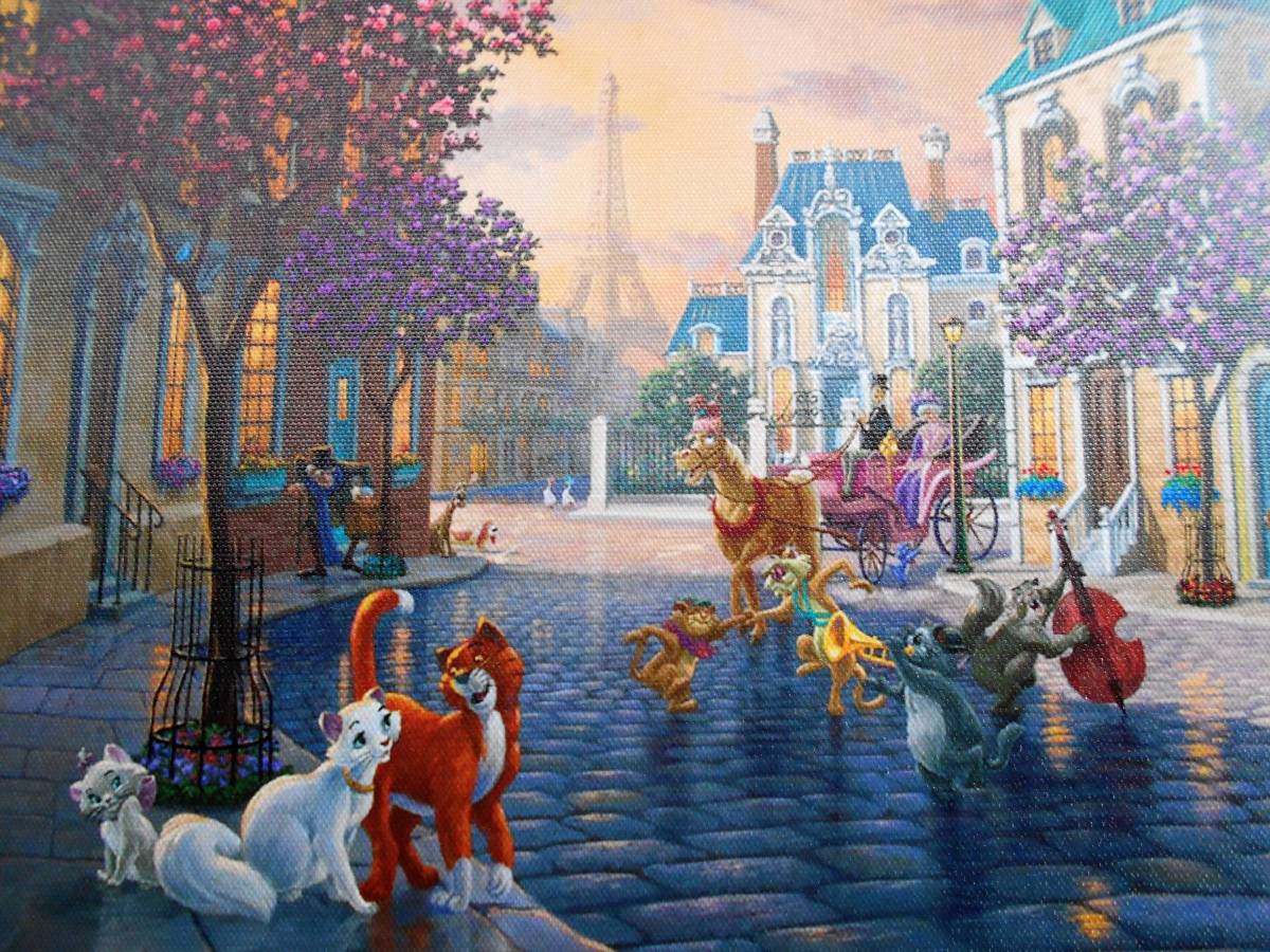 Thomas Kinkade Aristocats Disney Seat Only Approx. 45.5cm x Approx. 60.5cm, hobby, culture, artwork, others