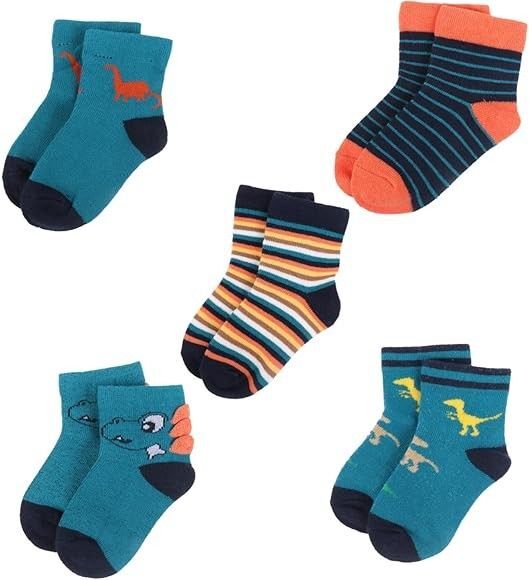 即購入可★キッズ靴下 5足組 恐竜の靴下 可愛い20-23cm