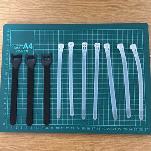 100均の【結束用面テープ3個】と100均の【繰り返し結束バンド7個】開封済 目立つ傷無し