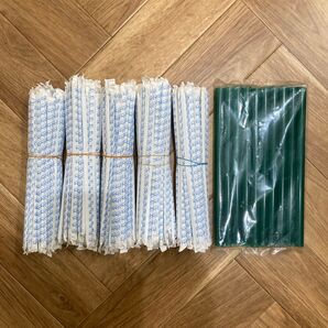 【未開封】個装ストロー240本&タピオカストロー直径1.2㎝10本セット ※50本ずつまとめてます。青いゴムだけ40本