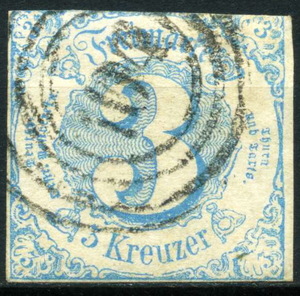 *1859 year Germany district .THURN AND TAXIS 3kr(SC#48)(SC$25.-)*TT-708* free shipping 