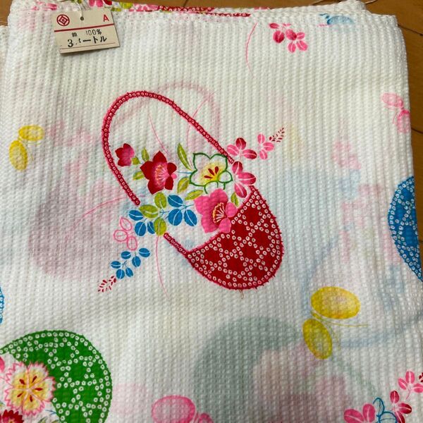 子供浴衣生地 3m 花柄