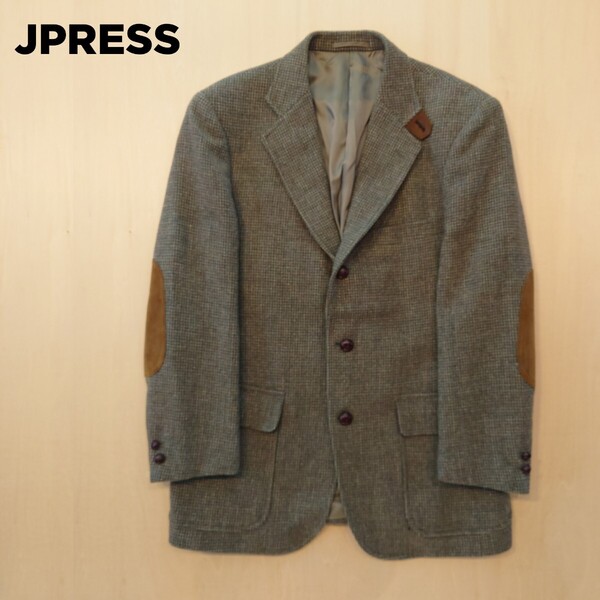 JPRESS テーラードジャケット Harris tweed ウール エルボーパッチ 日本製 ブレザー AUTHENTIC MODEL 2410