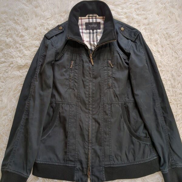 BURBERRY BLACK LABEL ノバチェック スイングトップ ブルゾン ミリタリージャケット