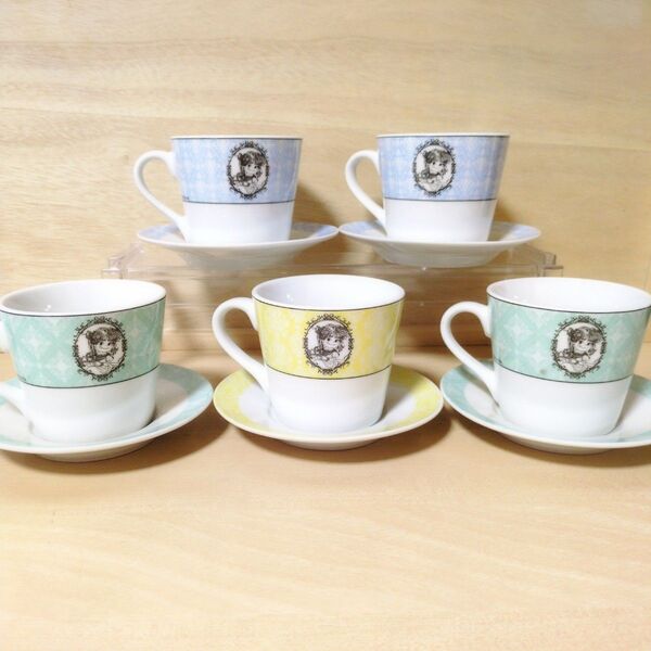 ペコちゃん【FUJIYA】カップ&ソーサー 不二家 5客セット Peko 陶器