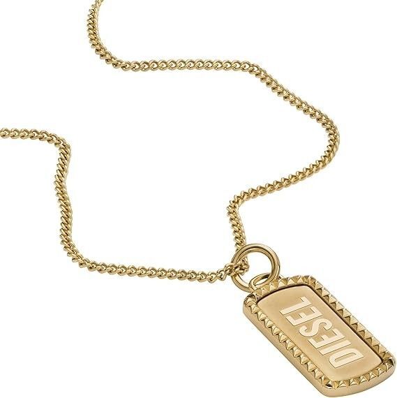 DIESEL ディーゼル ネックレス ドックタグ ステンレス DX1456710 メンズ ゴールド