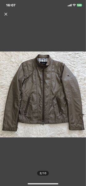 BURBERRY BLACK label(ノバチェック)ブルゾングレージュ 中綿 ライダース(秋 冬) sizeM