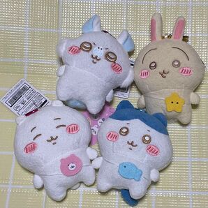 新品 ちいかわ がま口 ポーチ 全4種 セット もこもこ ダイカット モモンガ うさぎ ハチワレ ぬいぐるみ ナガノ プライズ品