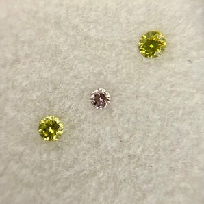天然ピンクダイヤモンド&イエローダイヤモンド ケース付