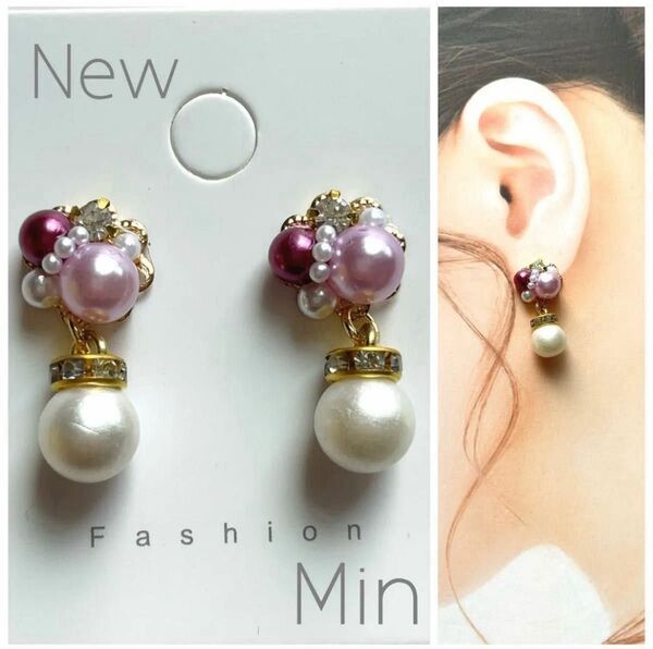 レジン カボション ピアス ハンドメイド イヤリング変更可