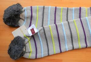 [ new goods ] Kids HusHush muffler border gray 