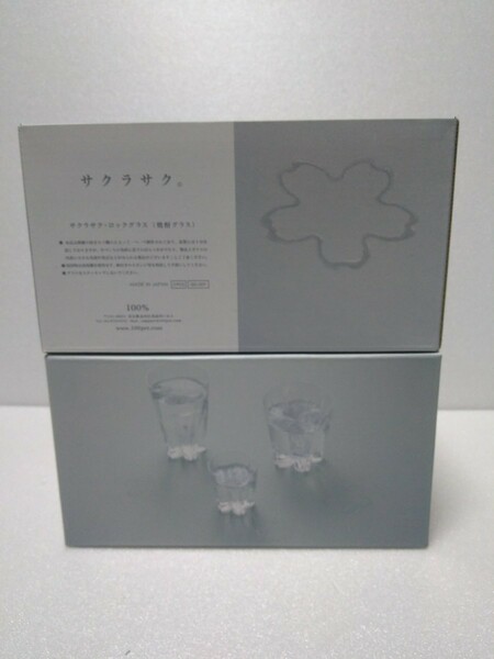 SAKURASAKU glass (サクラサクグラス) ROCK glass 2個セットx2箱