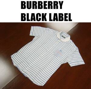 バーバリーブラックレーベルボーダーポロシャツ/BURBERRY BLACK LABEL 半袖シャツ/サイズ２/三陽商会/日本製