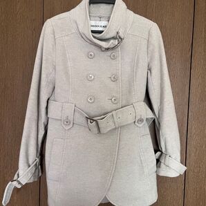 PEYTON PLACE グレー ピーコート ウール混紡