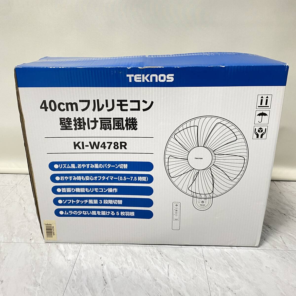 BK27【家電】未使用? TEKNOS テクノス 40cm 壁掛け フルリモコン 扇風機 ホワイト KI-W478R BK27【家電】未使用? TEKNOS テクノス 40cm 壁掛け フルリモコン 扇風機 ホワイト KI-W478R