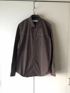 [ new goods same ]TOGA VIRILIS shirt size 44 / khaki typewriter western shirt dress shirt 