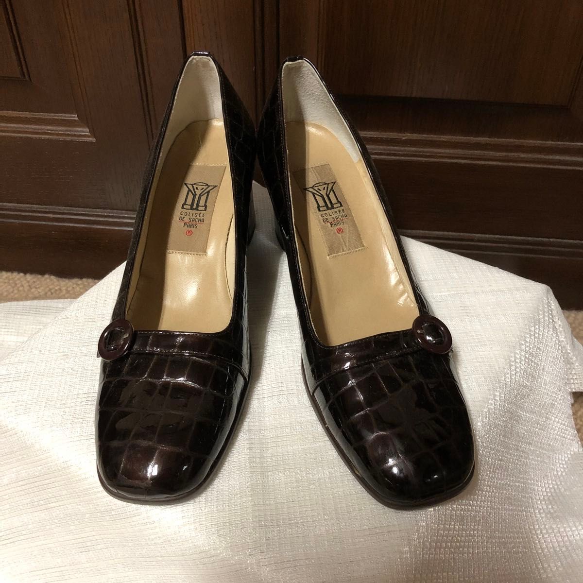 SHACHA PARIS パンプス エナメル　ダークブラウン　